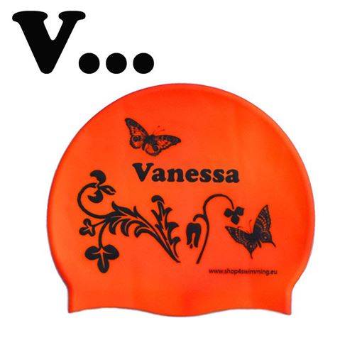 Silicone swimming cap with female first names