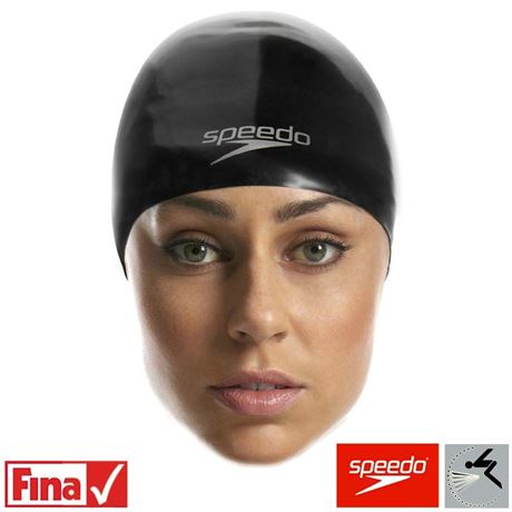 BNWT Black/Pink Small Speedo Womens FINA approved Fastskin Swimming Cap 