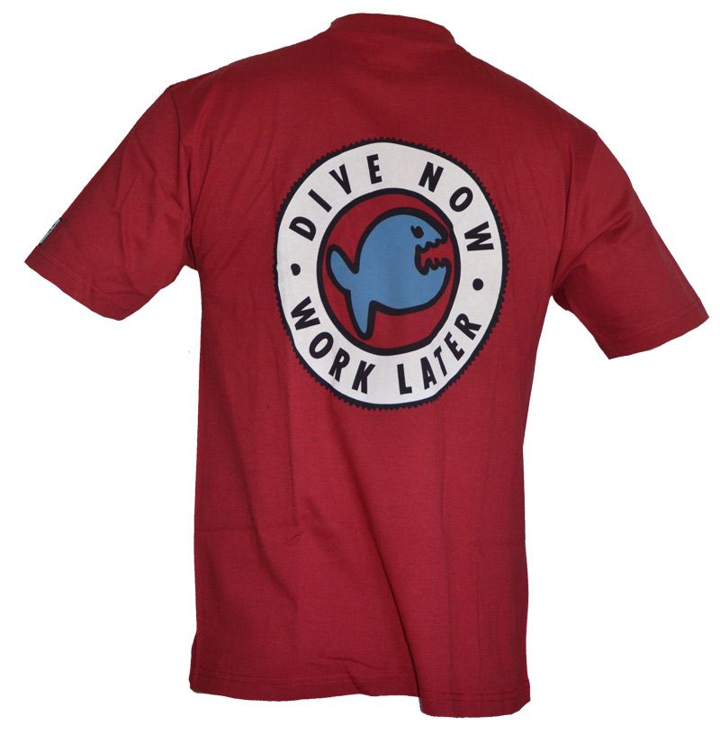 iQ TShirt red Dive now Work later
