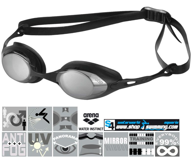ARENA Python Mirror Schwimmbrille – Verspiegelt, Anti-Fog, UV-Schutz