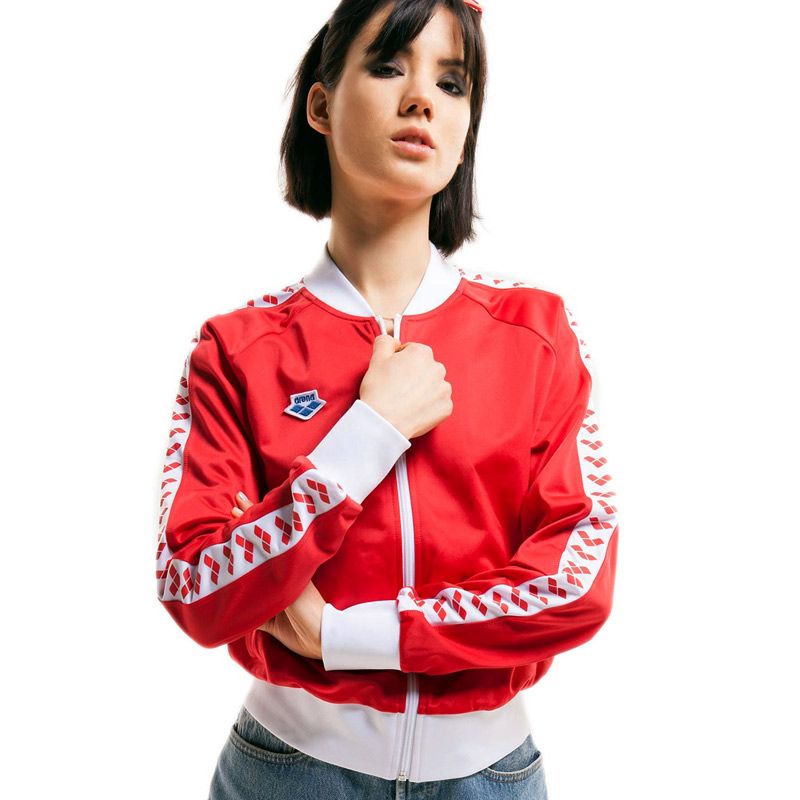 Arena Relax IV Team Veste de survêtement zippée pour femme, Blanc/noir/argenté., T- Petit