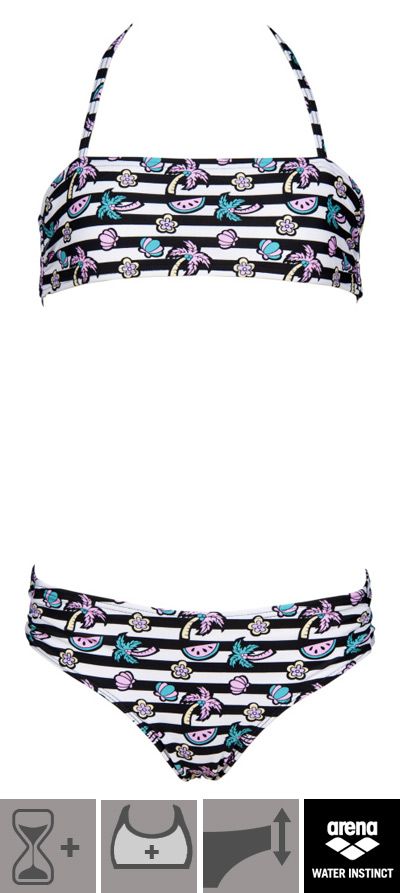 ARENA Mädchen Bikini Thrice Jr - Sportlicher Schwimmanzug Mit UV-Schutz