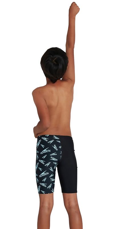 Speedo Jammer Jungen Schwimmhose - Marineblau Mit Digitalem Panel