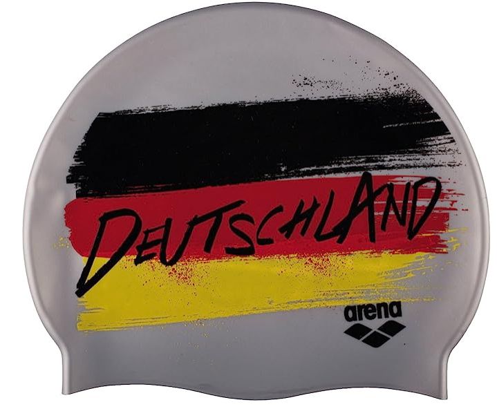 Silicone swimming cap national flags motif