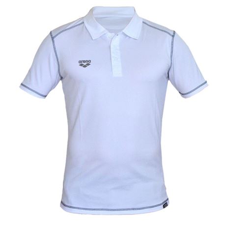 White arena teamline polo shirt of breathable mesh piquet Camshaft By Arena