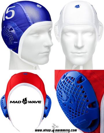 Waterpolo caps for teams 30 pieces blue white set