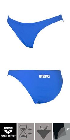Arena Blue Swim Bikini Slip Solid Bottom Max Life Women