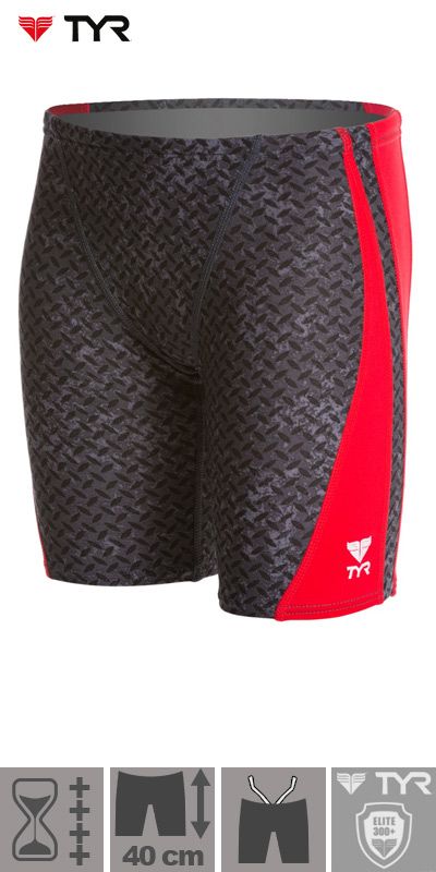 TYR Herren Durafast Elite Jammer Badehose - Chlorbeständige Schwimmhose Mit Verstellbarem Zug