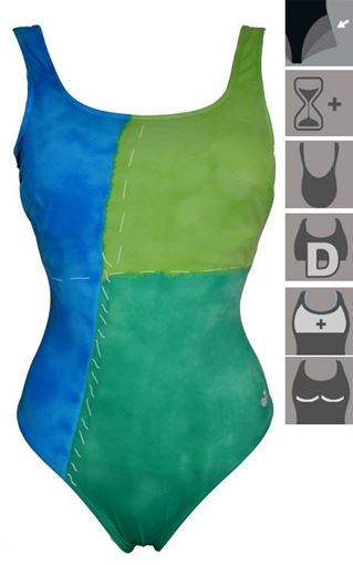 MD1T Reifen Badeanzug D-Cup